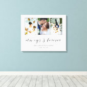 Kalligrafie Altijd & voor altijd bruiloft fotocoll Canvas Afdruk (Insitu (Houten vloer))