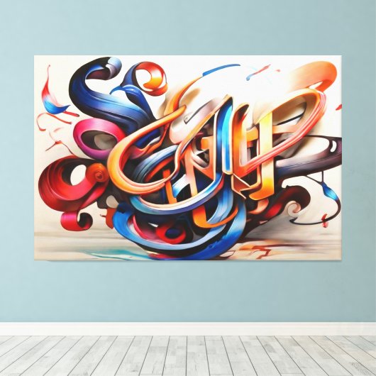 Kalligrafie Art Design Canvas Afdruk (Insitu (Houten vloer))