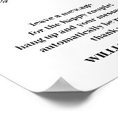 Kalligrafie Audio Gastenboek| Telefoon Gastenboek  Poster (Hoek)