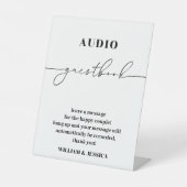 Kalligrafie Audio Gastenboek| Telefoon Gastenboek Reclamebord Met Voetstuk (Voorkant)