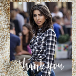 Kalligrafie Bedankt Aangepaste Foto Afstuderen Briefkaart