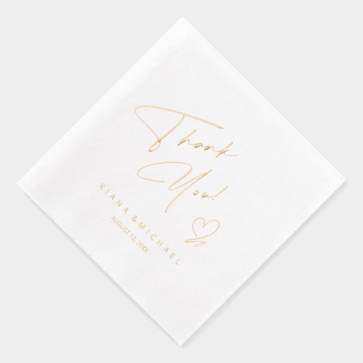 Kalligrafie Bedankt Hart V2 ID771 Folie Servetten (Rechts)