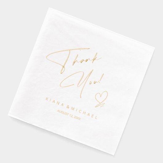 Kalligrafie Bedankt Hart V2 ID771 Folie Servetten (Links)