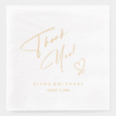 Kalligrafie Bedankt Hart V2 ID771 Folie Servetten (Voorkant)