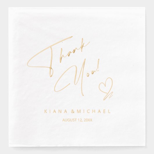 Kalligrafie Bedankt Hart V2 ID771 Folie Servetten (Voorkant)