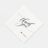 Kalligrafie Bedankt Red Heart Party servetten (Hoek)