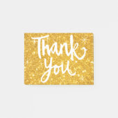 Kalligrafie Bedankt script op Gold Glitter Look Post-it® Notes (Voorkant)