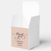 Kalligrafie Beige bruiloft Dank u Stickers Bedankdoosjes (Geopend)