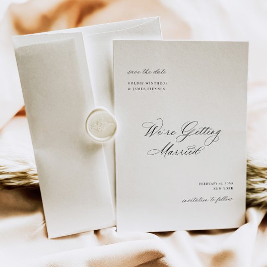 Kalligrafie Bewaar de datum Bruiloft Aankondiging