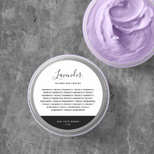 Kalligrafie Bewerkbare kleuren Contrast Ingrediënt Ronde Sticker