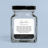 Kalligrafie Bewerkbare kleuren Contrast Ingrediënt Vierkante Sticker