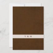 Kalligrafie Big Bold "En" Espresso Bruin Bruiloft Kaart (Achterkant)