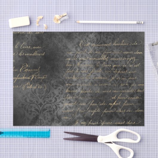  kalligrafie bij Black en Gold Damask Tissuepapier (Craft)