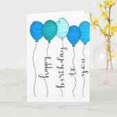 kalligrafie blauwe hand schrijven kaart (Gele Bloem)