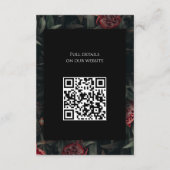 Kalligrafie Bloemen Pioen Gotische Bruiloft Informatiekaartje (Achterkant)