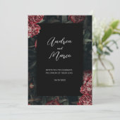 Kalligrafie bloemengotiek bruiloft uitnodiging (Staand voorkant)