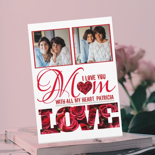 Kalligrafie bloementrendy moderne foto Moederdag Kaart