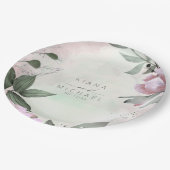 Kalligrafie Bloemige Trouw Mauve ID771 Papieren Bordje (Gekanteld)