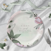 Kalligrafie Bloemige Trouw Mauve ID771 Papieren Bordje