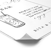 Kalligrafie Bloody Mary Bar Trouwbord Poster (Hoek)