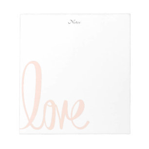 Kalligrafie Blush Pink Love gepersonaliseerd Notitieblok