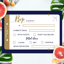 Kalligrafie Boarding Pass Bestemming Bruiloft RSVP Kaartje