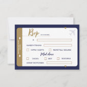 Kalligrafie Boarding Pass Bestemming Bruiloft RSVP Kaartje (Voorkant)
