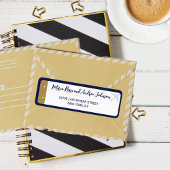 Kalligrafie Boarding Pass Bruiloft Retouradres Etiket