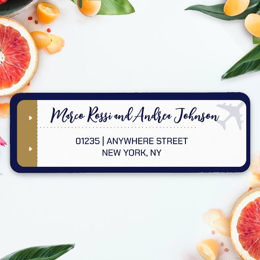 Kalligrafie Boarding Pass Bruiloft Retouradres Etiket