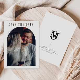 Kalligrafie Boho Boog Foto Trouw Monogram Save The Date