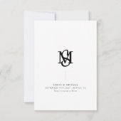 Kalligrafie Boho Boog Foto Trouw Monogram Save The Date (Achterkant)