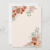 Kalligrafie Boho Terracotta Pampas Baby shower Kaart (Achterkant)