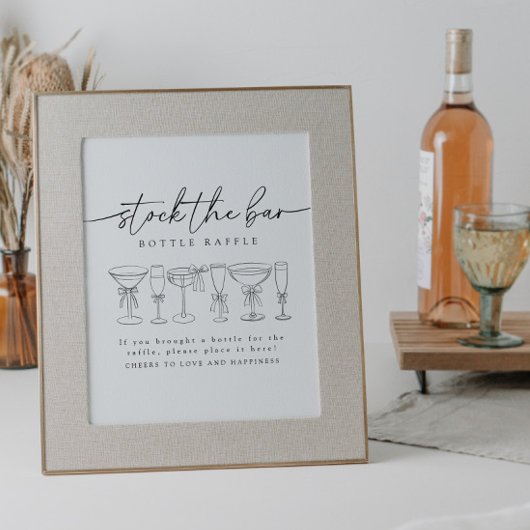 Kalligrafie boog Drinken stock de bar raffle teken Poster