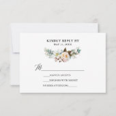 Kalligrafie Botanische Bloemen Bruiloft RSVP Kaart (Achterkant)