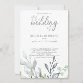 Kalligrafie Botanische Bruiloft elegant Kaart (Voorkant)