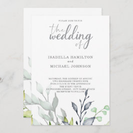 Kalligrafie Botanische Bruiloft elegant Kaart