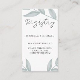 Kalligrafie Botanische Bruiloft Gift Registry Informatiekaartje
