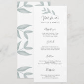 Kalligrafie Botanische bruiloft Menu (Voorkant / Achterkant)