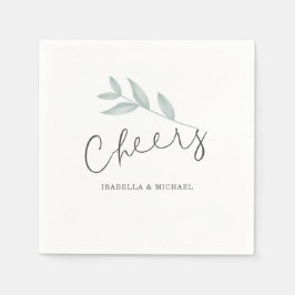 Kalligrafie Botanische bruiloft proost Servet
