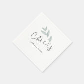 Kalligrafie Botanische bruiloft proost Servet (Hoek)