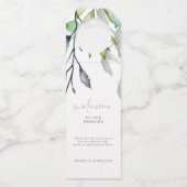 Kalligrafie Botanische bruiloft Welkom Flessenhanger (Voorkant)