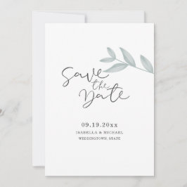 Kalligrafie Botanische Trouwkaart Save the Date