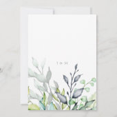 Kalligrafie Botanische Verloving Feest Kaart (Achterkant)