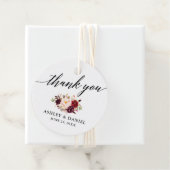 Kalligrafie Bourgondië Floral bruiloft dank u Bedankjes Labels (In situ)
