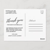 Kalligrafie Bourgondië Floral bruiloft dank u Briefkaart (Achterkant)