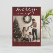 Kalligrafie Bourgondië Vrolijke Kerstkaart (Staand voorkant)