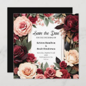 Kalligrafie Bourgondische schoonheid Save The Date (Voorkant / Achterkant)