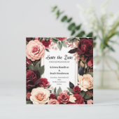 Kalligrafie Bourgondische schoonheid Save The Date (Staand voorkant)