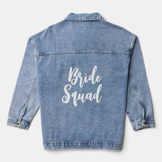 Kalligrafie bruid Squad voor bruidsmeisje bruiloft Denim Jacket (Achterkant)