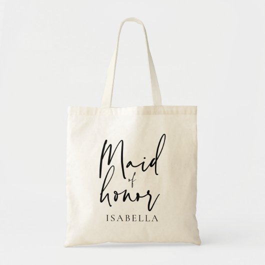 Kalligrafie bruidsmeisje chic huwelijksfavoriet tote bag (Voorkant)